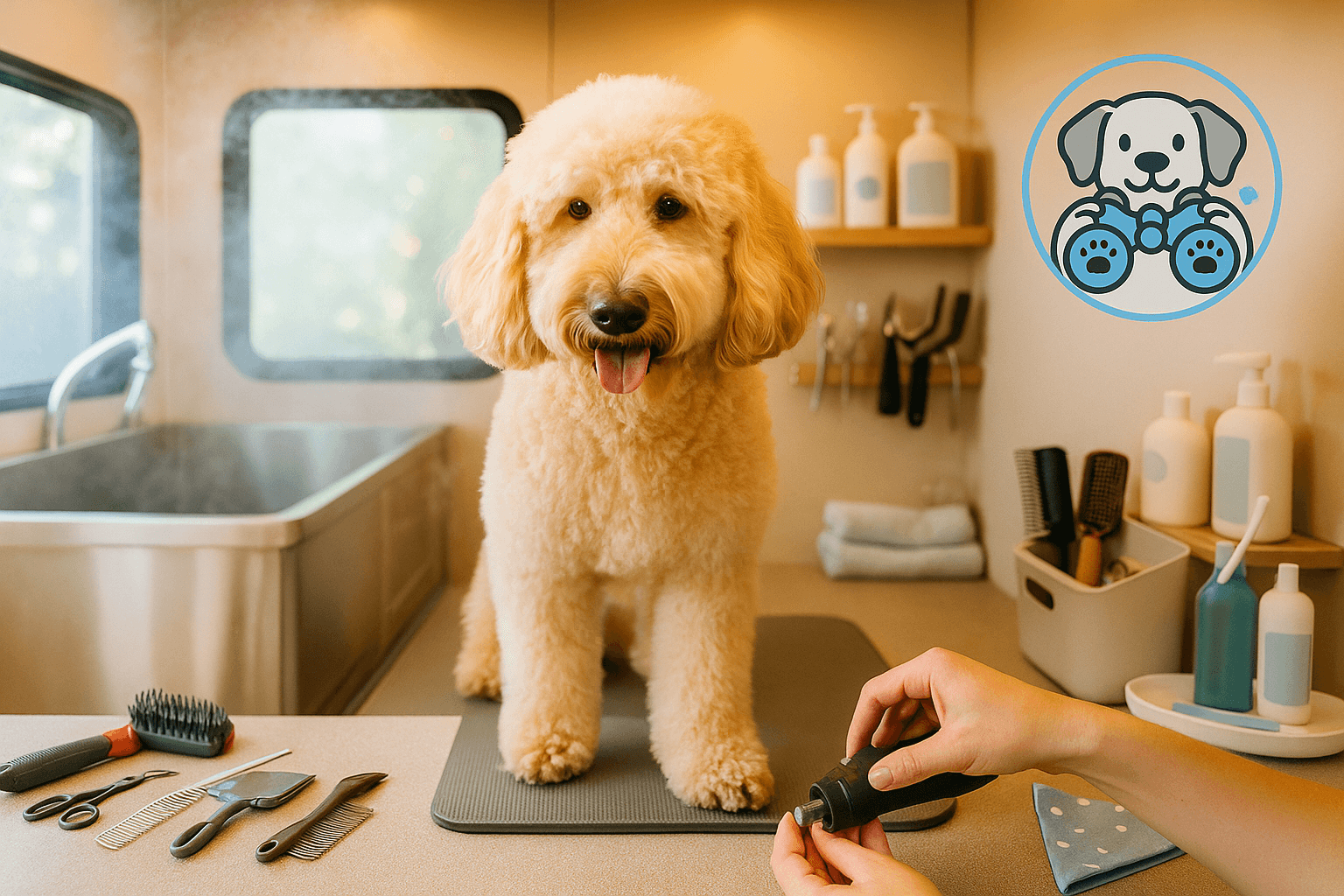 Mobile pet grooming services background